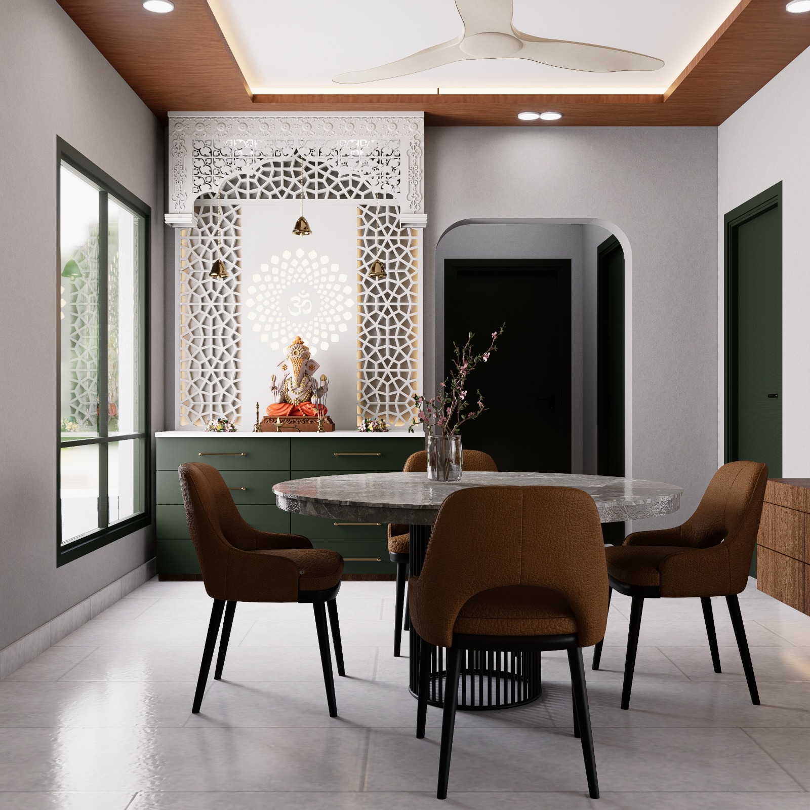 Warm, timber-accented living space crafted by The Omega Group