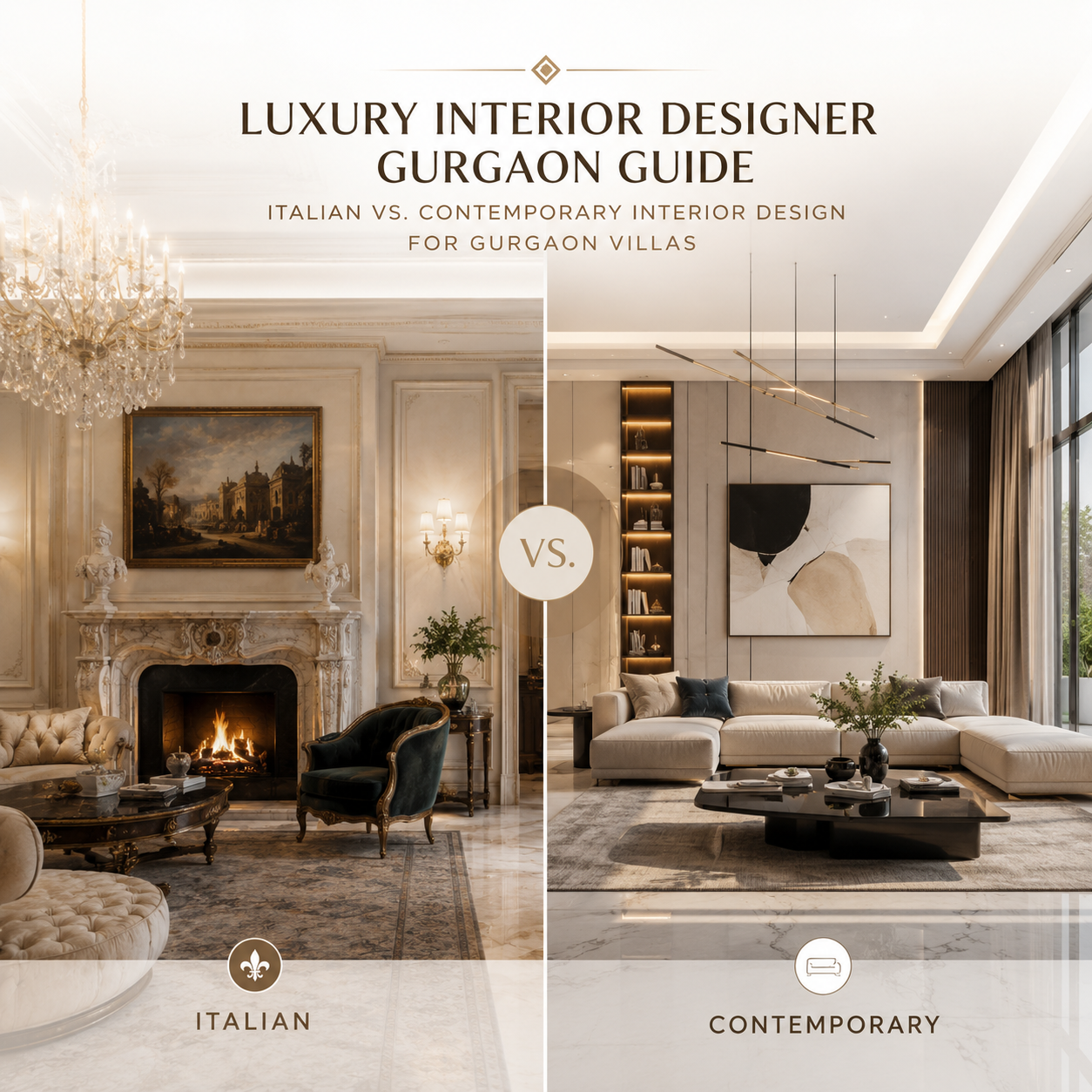 Luxury Interior Designer Gurgaon Guide: Italian vs. Contemporary Interior Design for Gurgaon Villas