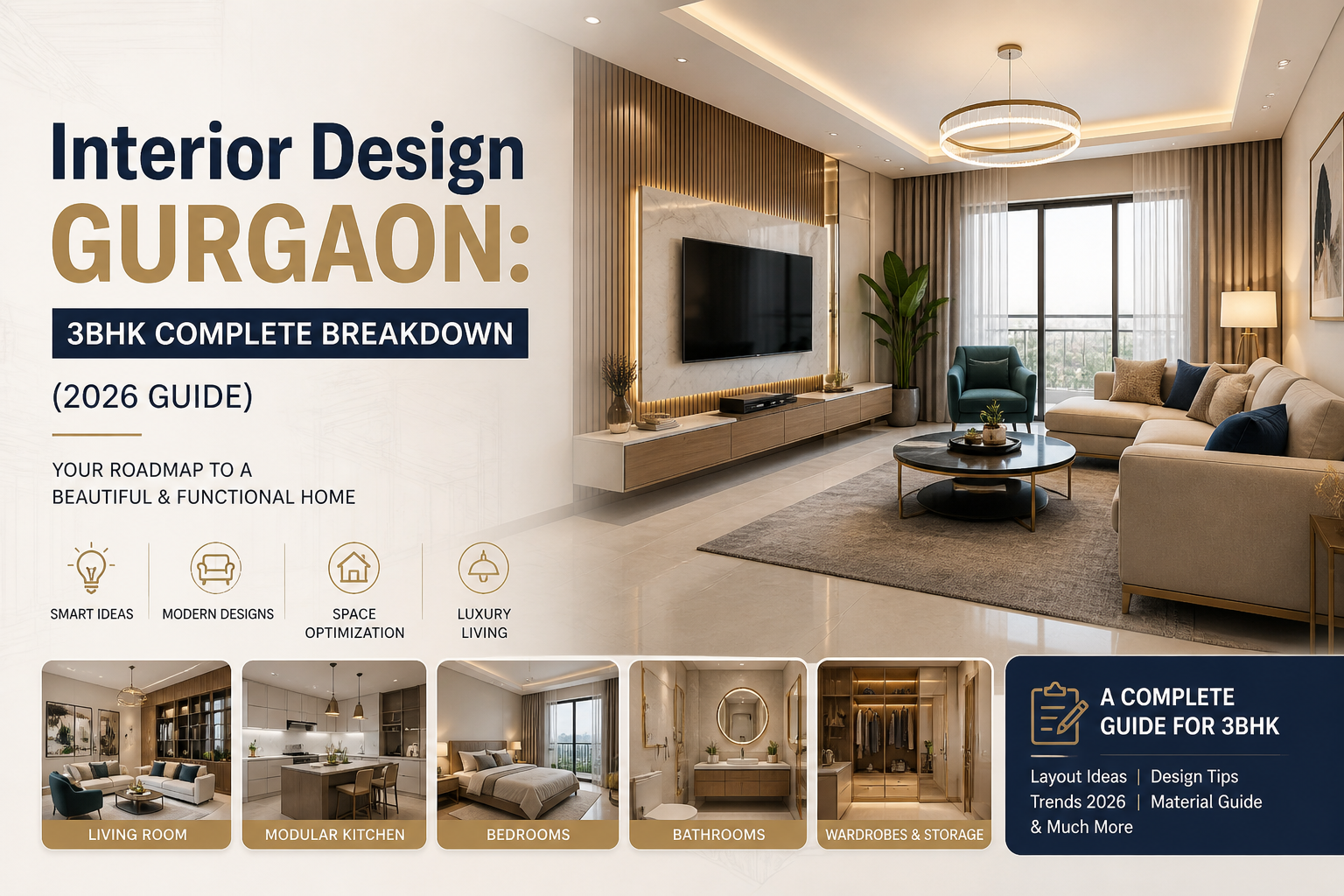 Interior Design Gurgaon: 3BHK Complete Breakdown (2026 Guide)