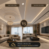 POP Ceiling vs False Ceiling for Gurgaon homes 2026 – luxury living room interior design comparison