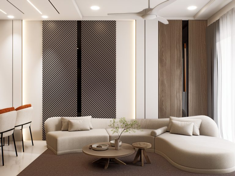Luxury home interior at Smart World Orchard, Sector 61, Gurgaon featuring bespoke furniture, premium finishes, elegant lighting, and contemporary living spaces by The Omega Group.